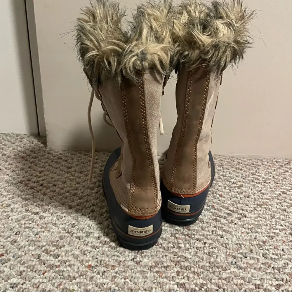 Sorel Joan Of Arctic Tan Waterproof Lined Shearling Winter Boots- Size 7